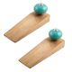 2 Pieces Neon Sea Green Round Ceramic Wooden Door Stopper